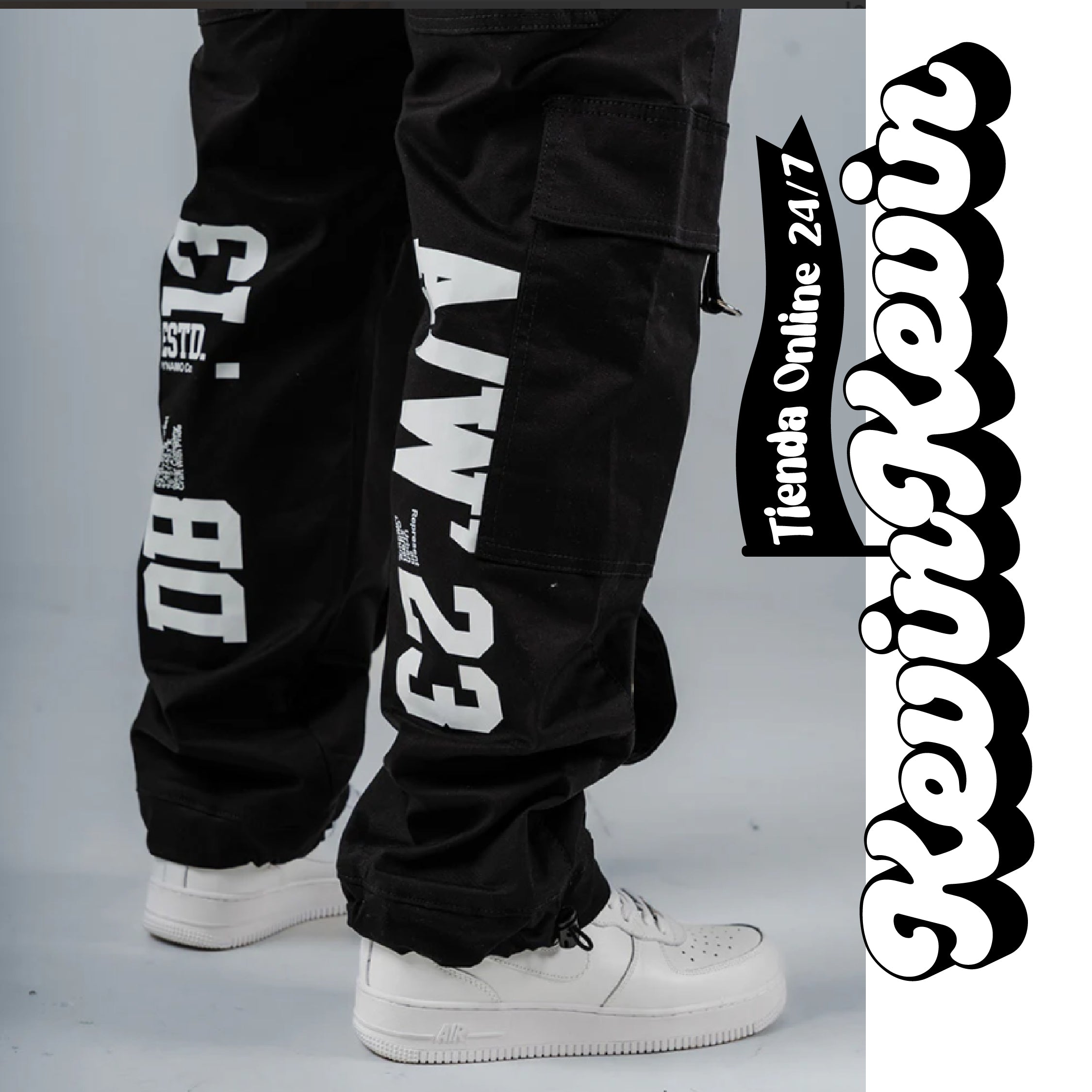 CARGOS PREMIUM™🌟 | Pantalón Jogger Con Cierre Negro estampados - EDICIÓN LIMITADA