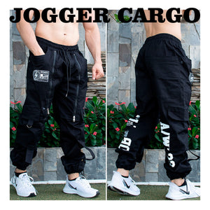 CARGOS PREMIUM™🌟 | Pantalón Jogger Con Cierre Negro estampados - EDICIÓN LIMITADA