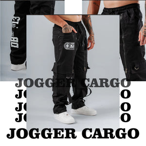 CARGOS PREMIUM™🌟 | Pantalón Jogger Con Cierre Negro estampados - EDICIÓN LIMITADA